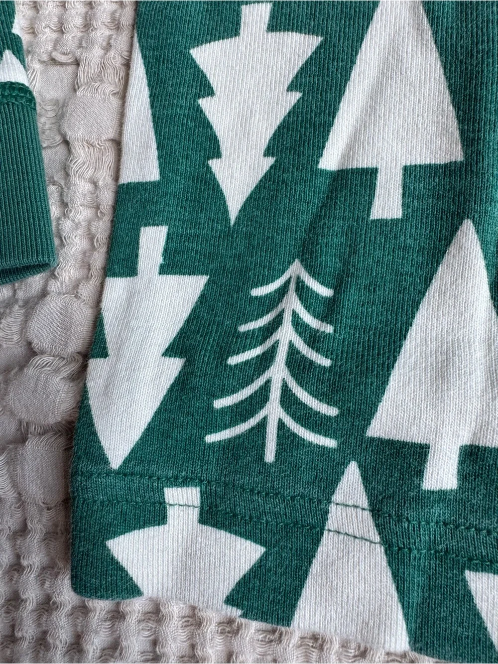 Hanna Andersson Green Tree Print Long John Pajamas